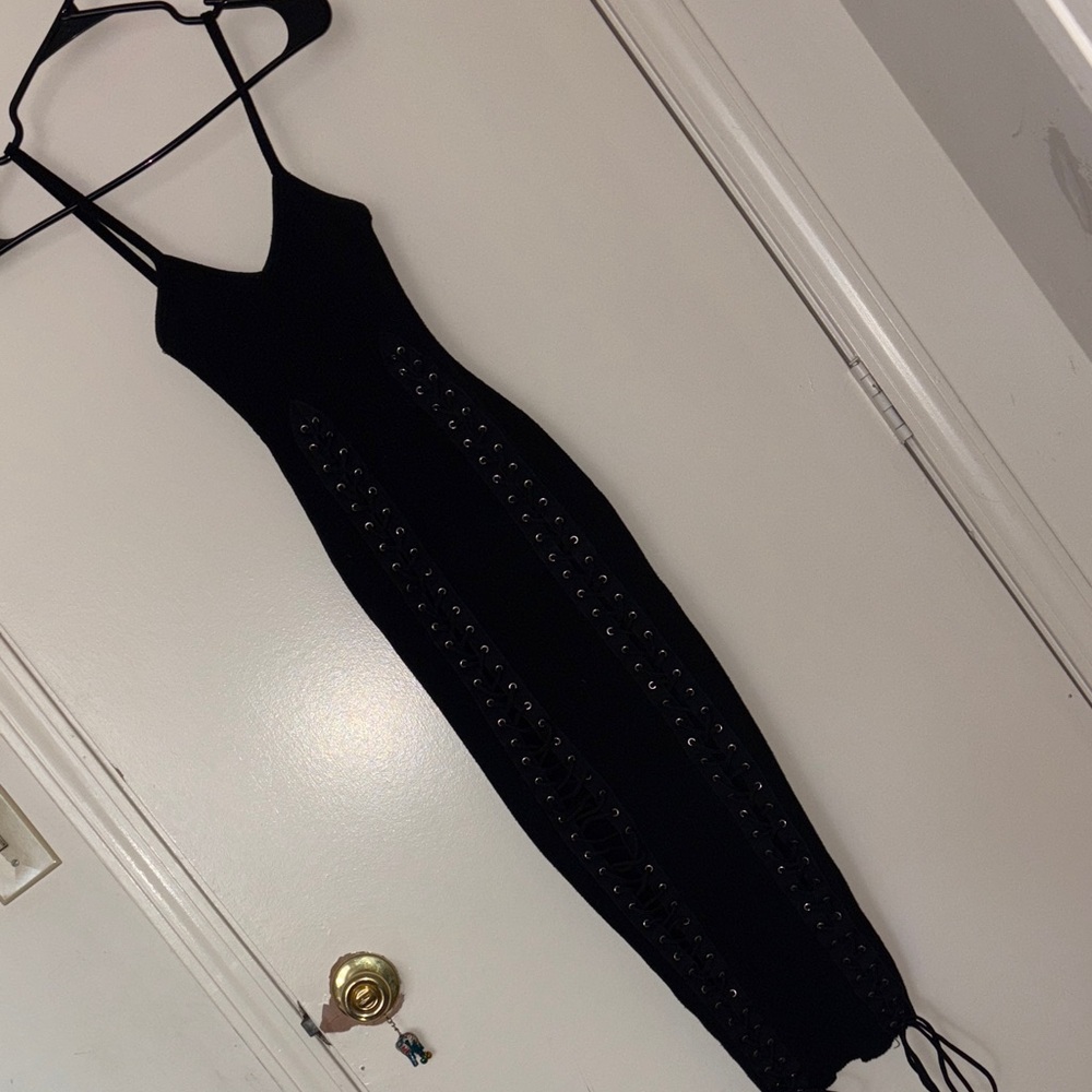 Elegant Black Strappy Dress